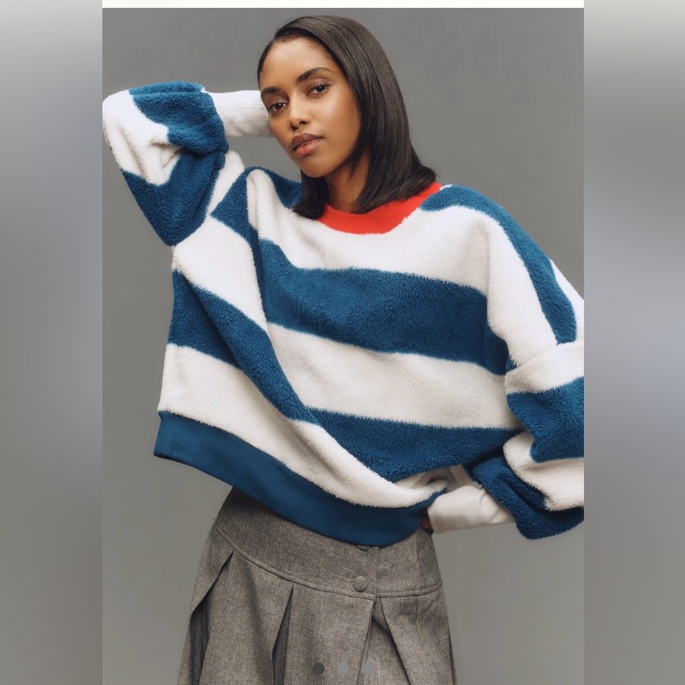 NWT Maeve Cotton Sherpa Fleece
Stripe Sweater
